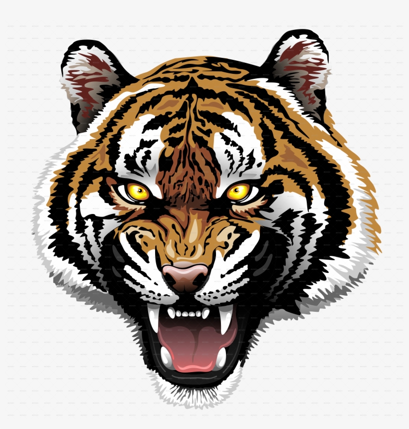 Graphic Library Library Drawing Tiger Abstract - Roaring Tiger Png, transparent png download