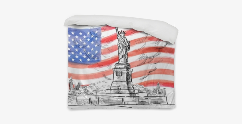 Hand Drawn Sketch Of The American Symbol Statue Of - Statue Of Liberty, transparent png download