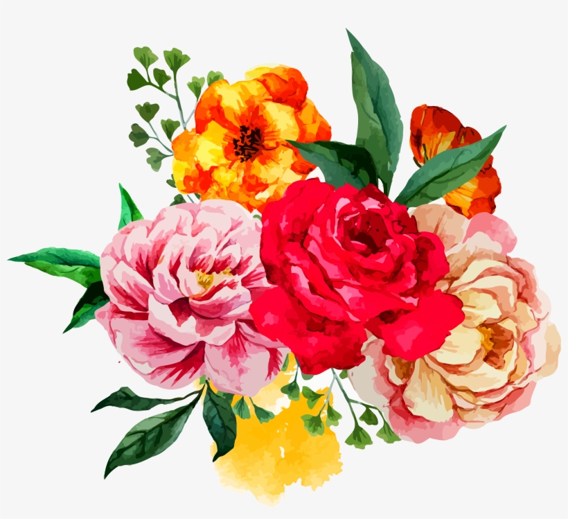 Watercolor Flower Bouquet Png Painting Clip Art Peony Png Image | Transparent Png Free Download On Seekpng