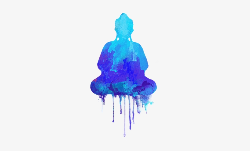 Bleed Area May Not Be Visible - Blue Buddha Watercolor Painting, transparent png download