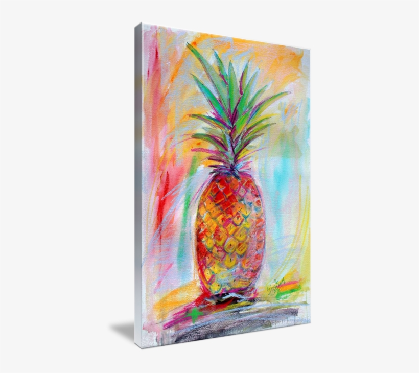 Aloha Pineapple Mixed Media Art Ginette By Ginette - Mix Media Mixed Media Art, transparent png download
