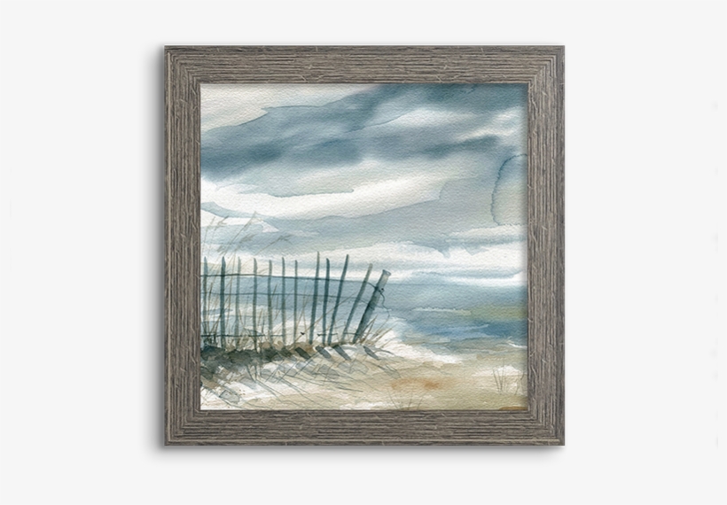 Coastal Watercolor ~ Fence - Highland Dunes 'subtle Mist Ii' Painting Print, transparent png download