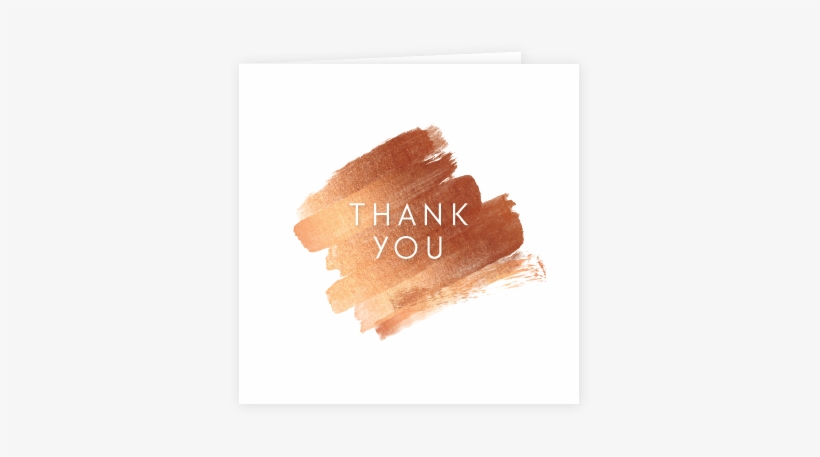 Brushstroke Thank You Card Copper - Copper Thank You Cards, transparent png download