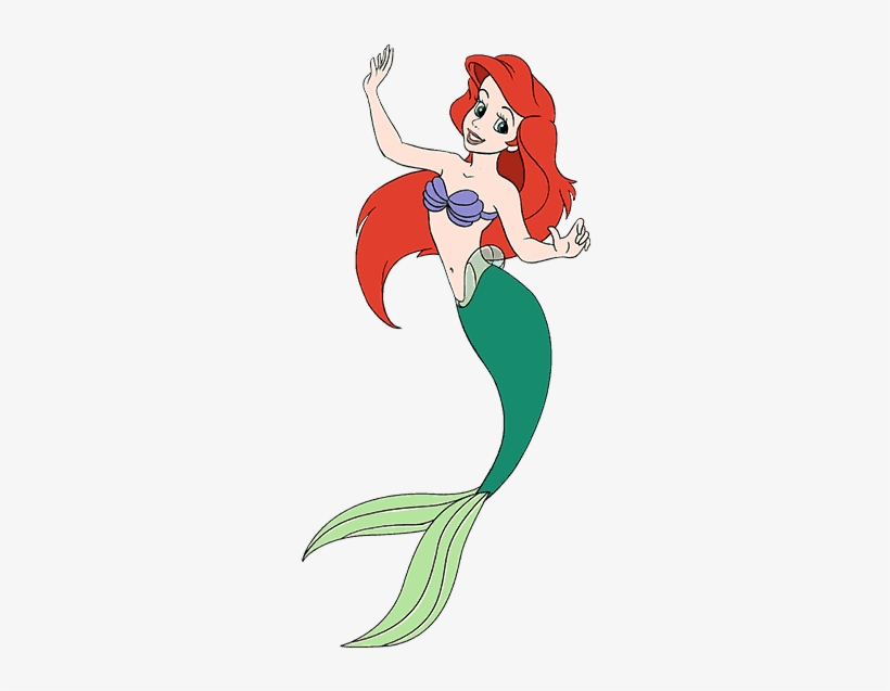 Download Ariel A Cartoon Tail Mermaid Drawing Transparent PNG 