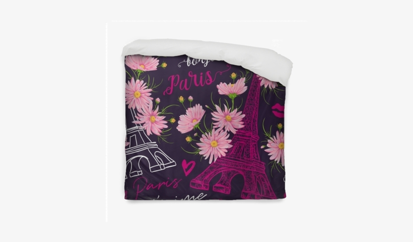 Vintage Seamless Pattern With Eiffel Tower, Kisses, - Torre Eiffel De Flores, transparent png download