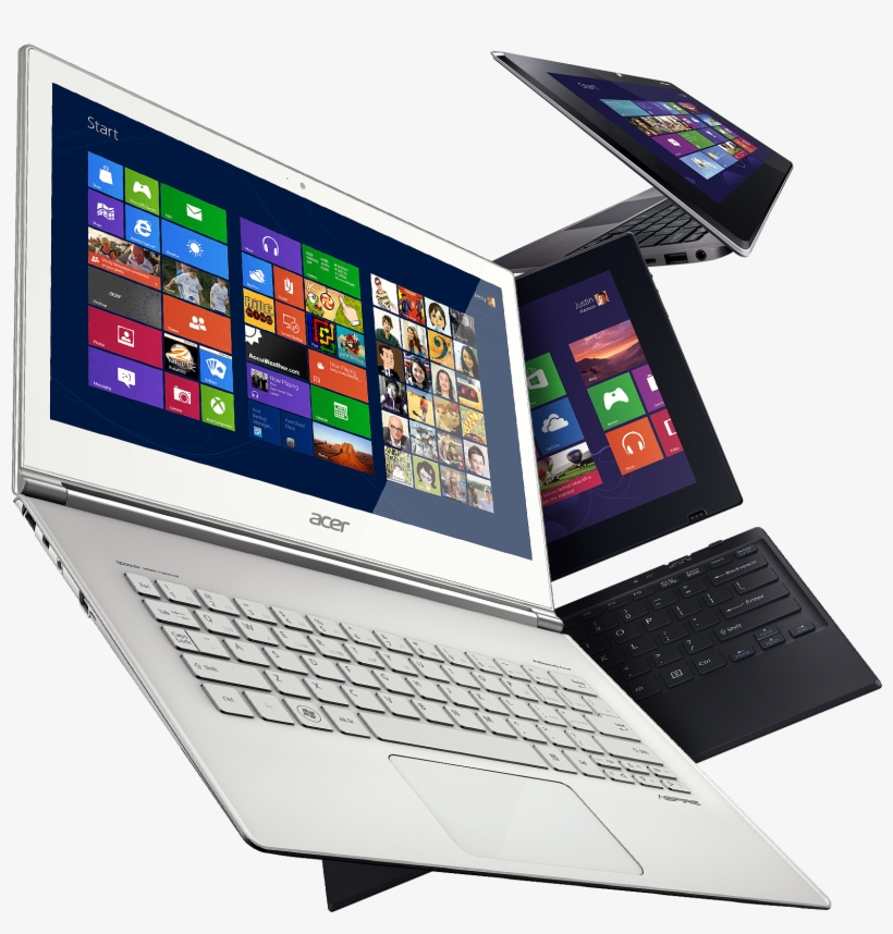Laptop Windows 8 Png Clip Black And White Stock - Laptop Png, transparent png download