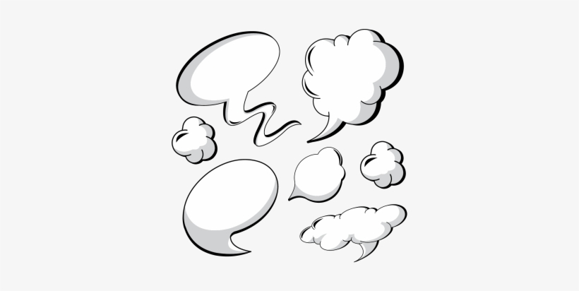 A Set Of Comic Bubbles And Elements Of Bubble Speeach, - Vector Graphics, transparent png download