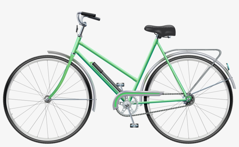 Green Bicycle Png Clip Art - Bicycle Png, transparent png download