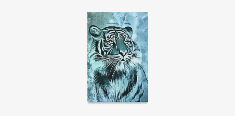 Watercolor Tiger Canvas Print - Watercolor Painting, transparent png download