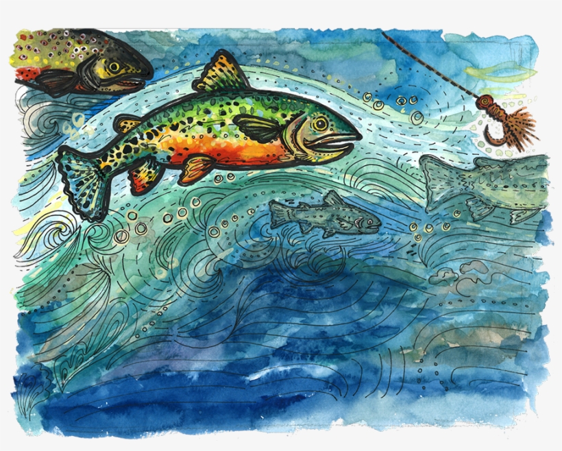 Rainbow Trout Swimming Towards Hook - Book, transparent png download