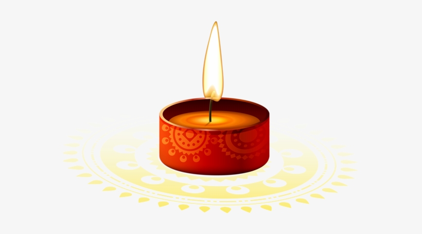 Diwali Candle Png With Rangoli - Diwali Candle Png, transparent png download