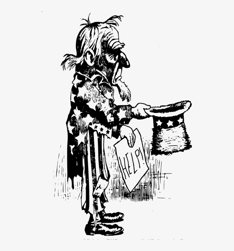 Poor Uncle Sam - Illustration, transparent png download