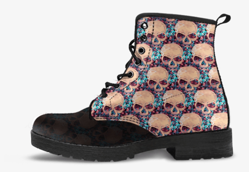 Skull Obsession Watercolor Skull Men's Boots - Boot, transparent png download