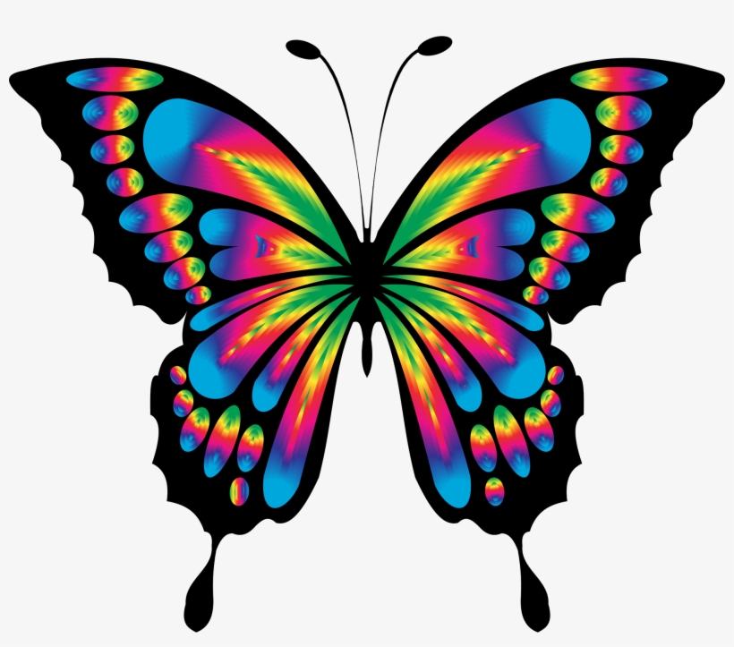 Watercolor Animals Clipart Fox Forest - Tie Dye Butterfly, transparent png download