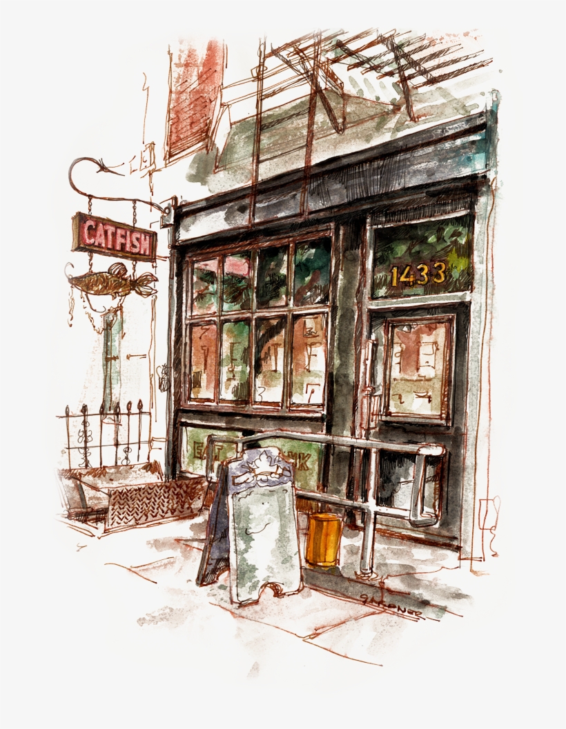 Crown Heights By Róisín Curé - Watercolor Restaurant, transparent png download