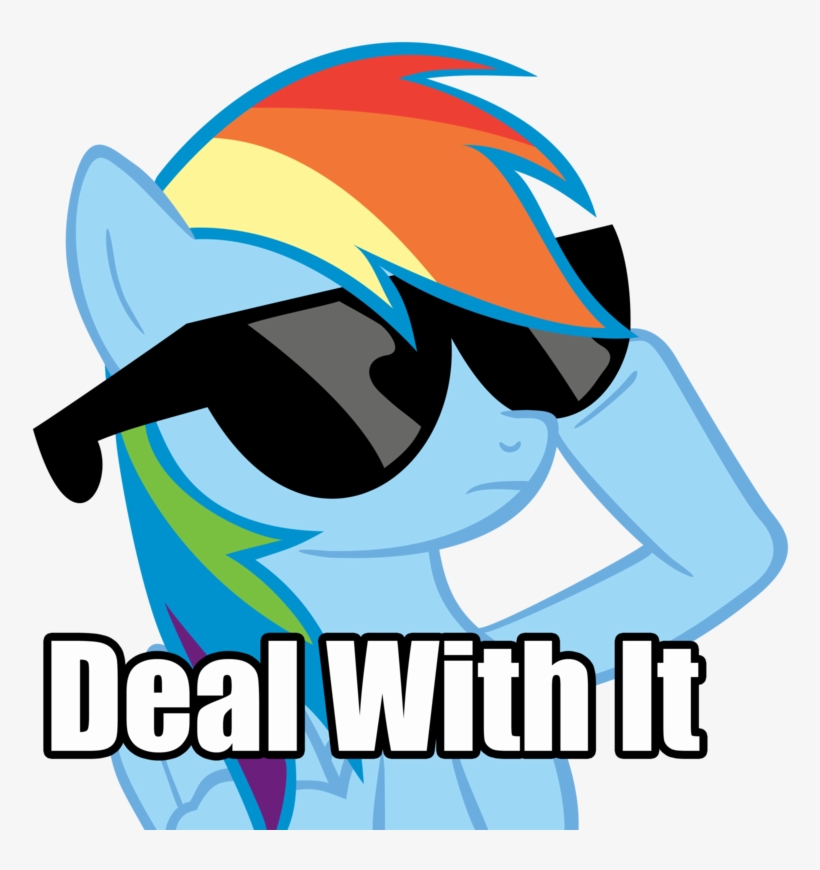 Deal With It Rainbow Style By J Brony-d4cwgad - My Little Pony Rainbow Dash Funny, transparent png download