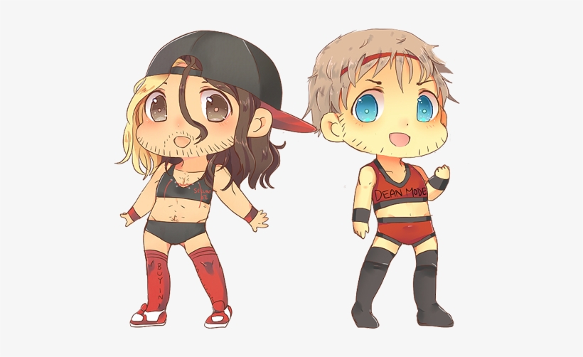 Seth Rollins As Nikki And Dean Ambrose As Brie - Dean Ambrose And Seth Rollins Drawing, transparent png download
