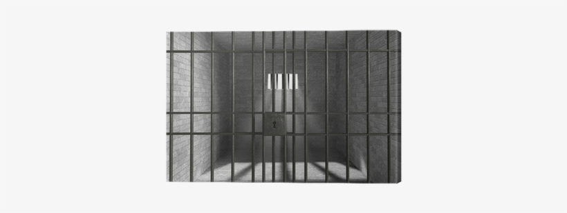 Old Grunge Prison Seen Through Jail Bars Canvas Print - Jail Bars, transparent png download
