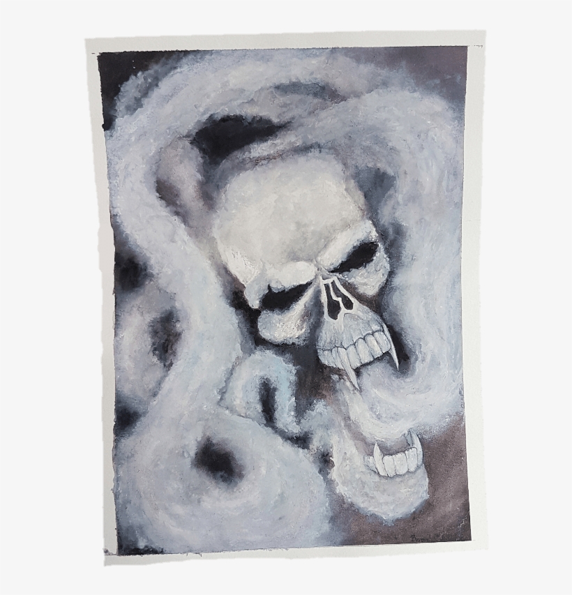 Smoke Skull , Watercolor Painting, 9 X 12 Inch - Picture Frame, transparent png download