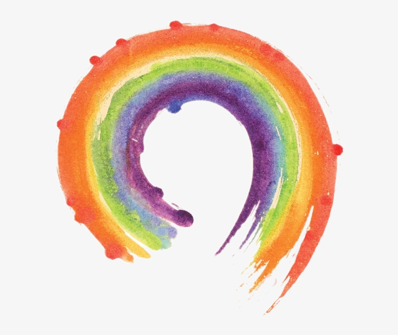 Paint Swirl Watercolor Rainbow Pride Lgbt Circle Circle - Watercolor Painting, transparent png download