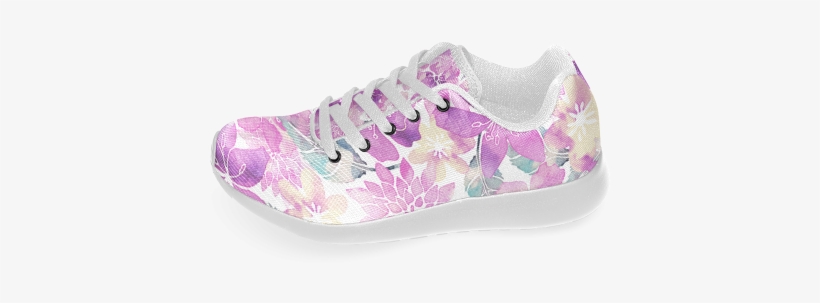 Watercolor Flower Pattern Men's Running Shoes - Walking Shoe, transparent png download