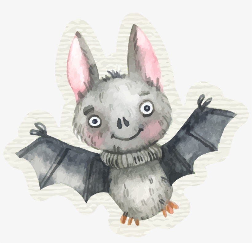 Halloween Watercolor - Cute Halloween Bat For Great Grandson Card, transparent png download