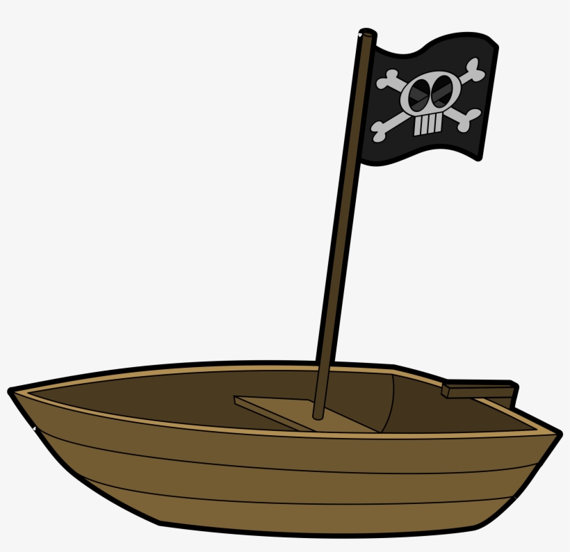 A Pirate Flag On A Pirate Ship - Boat Clip Art, transparent png download