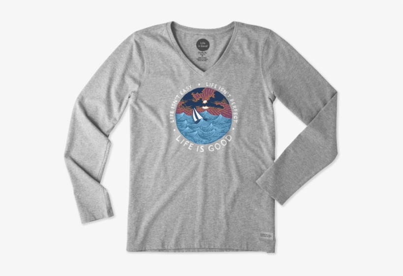 Women's Life Isn't Easy Long Sleeve Crusher - Jake By The Lake-life Is Good Shoppe, transparent png download