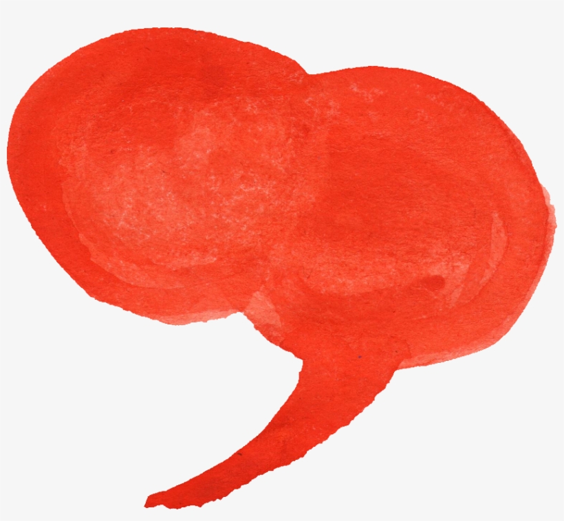 Free Download - Speech Bubble Watercolor Red Png, transparent png download