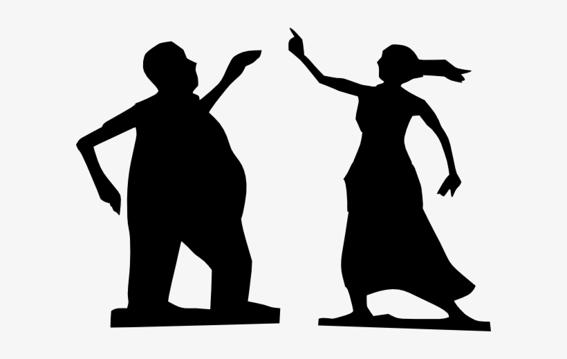 Man And Woman Dancing Silhouettes Clip Art - Fat Man Silhouette Png, transparent png download