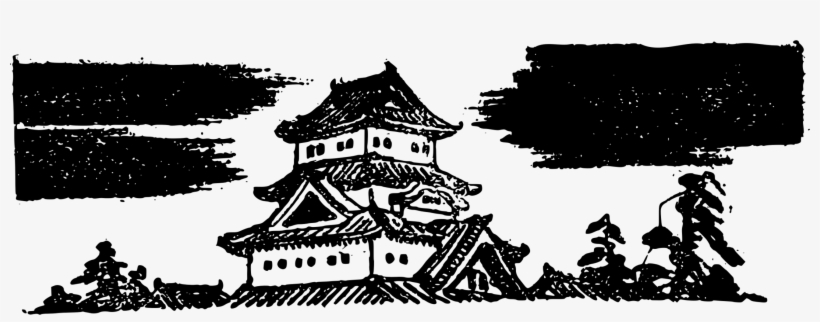 Japanese Castle Black And White Visual Arts - Visual Arts, transparent png download