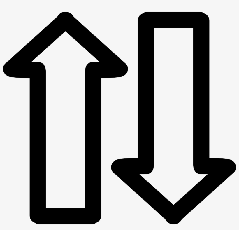 Hand Drawn Arrows Couple - Black And White Opposite, transparent png download