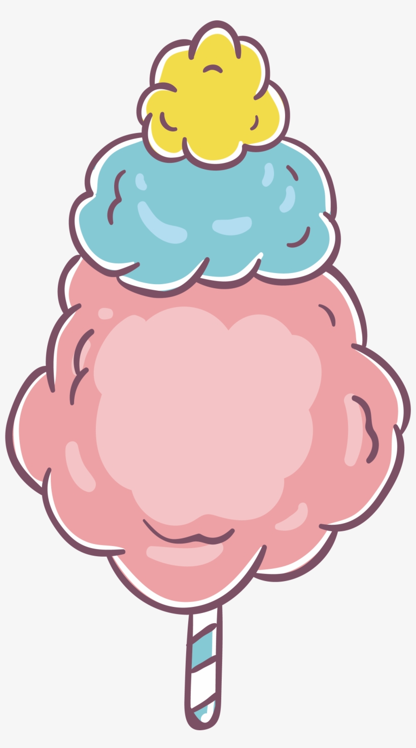 Lollipop Zefir Sugar Combination Colored Transprent - Algodon De Azucar Dibujo, transparent png download