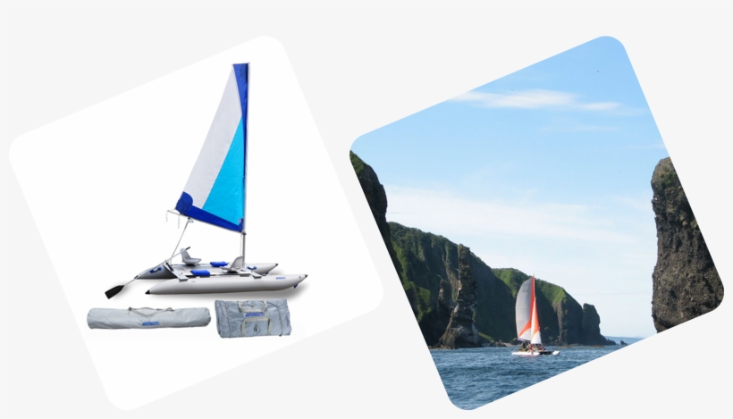 Sailboats The Inflatable Sail Catamaran Found At Boatstogo - Sail, transparent png download