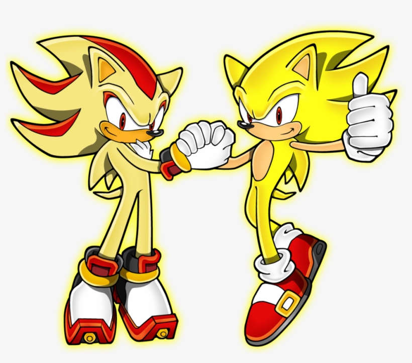 Ese Si Es Un Equipo Sonic The Hedgehog Drawing - Super Sonic E Super Shadow, transparent png download