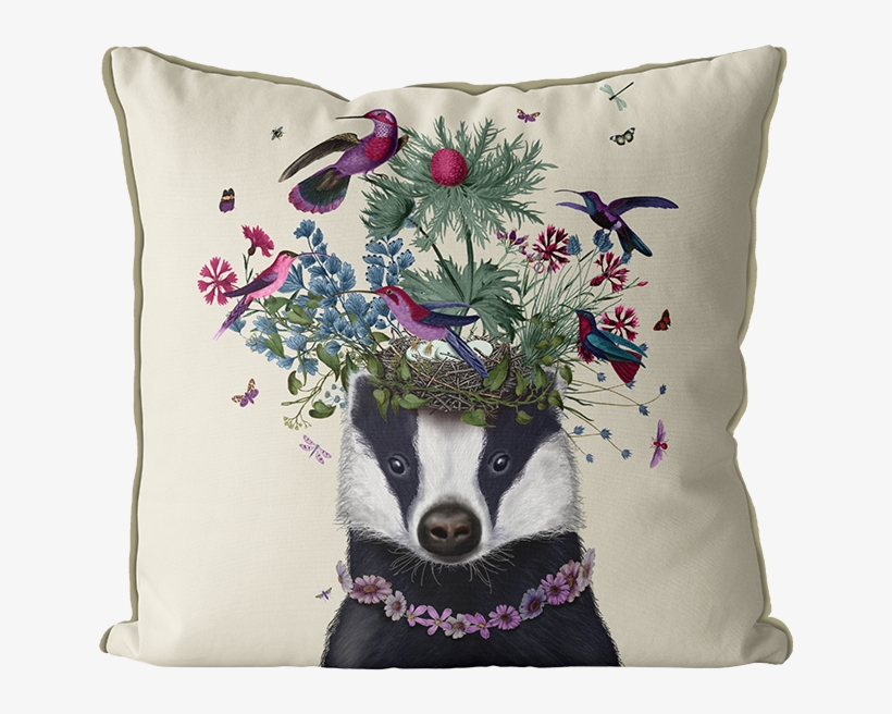 /img/sku200188 - Fabfunky Home Decor Woodland Badger Decorative Cushion, transparent png download