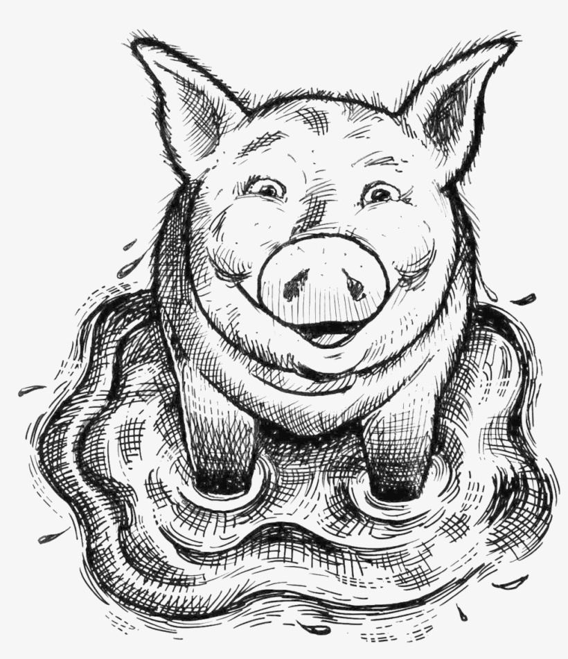 Saxbys Pig In Puddle - Portable Network Graphics, transparent png download