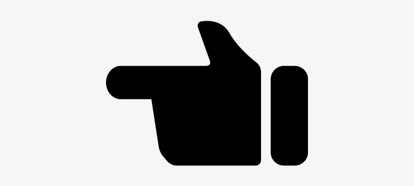 Hand Black Shape Pointing Left With One Finger Vector - Mano Señalando Icono, transparent png download