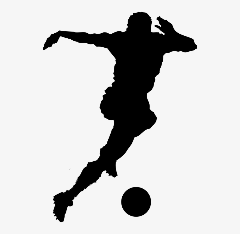 Vector Black And White Soccer Player Black And White - Soccer Clipart Black And White, transparent png download