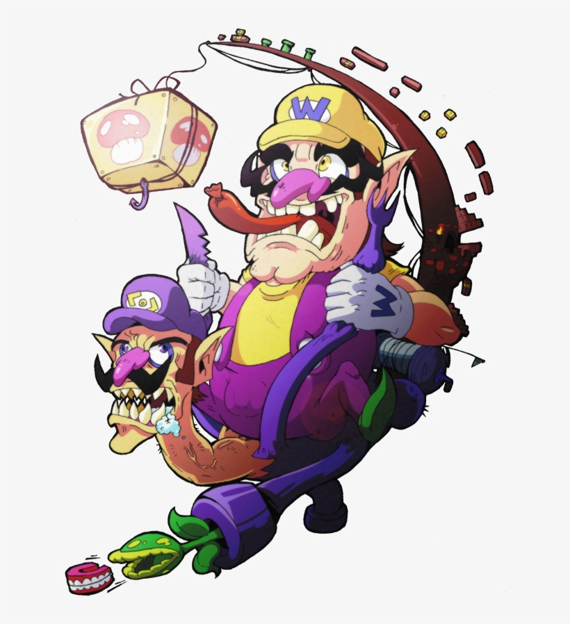 Wario And Waluigi Art, transparent png download