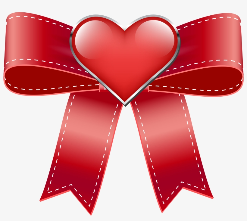 Red Bow With Heart Transparent Png Clip Art Image - 2 Years Icon, transparent png download