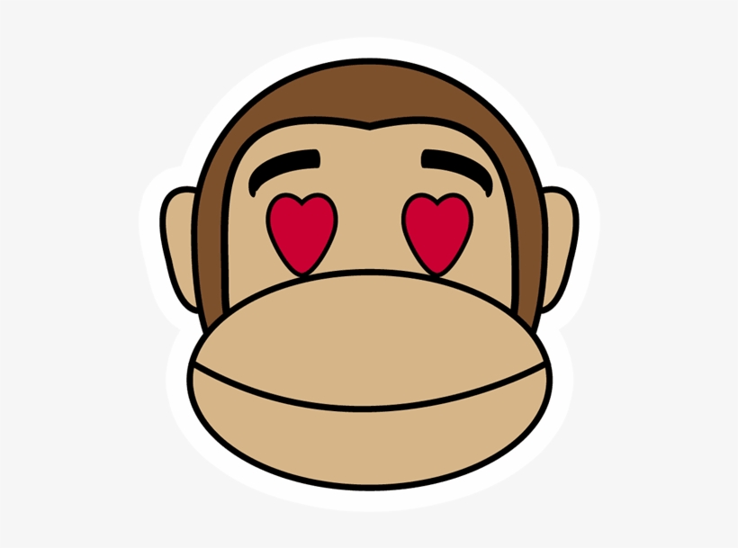 Monkey In Love Sticker - Monkey Emoji, transparent png download