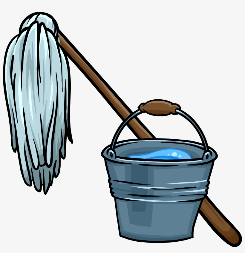 Mop And Bucket - Mop And Bucket Clipart, transparent png download
