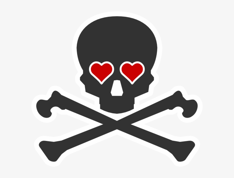 Skull And Crossbones Heart, transparent png download