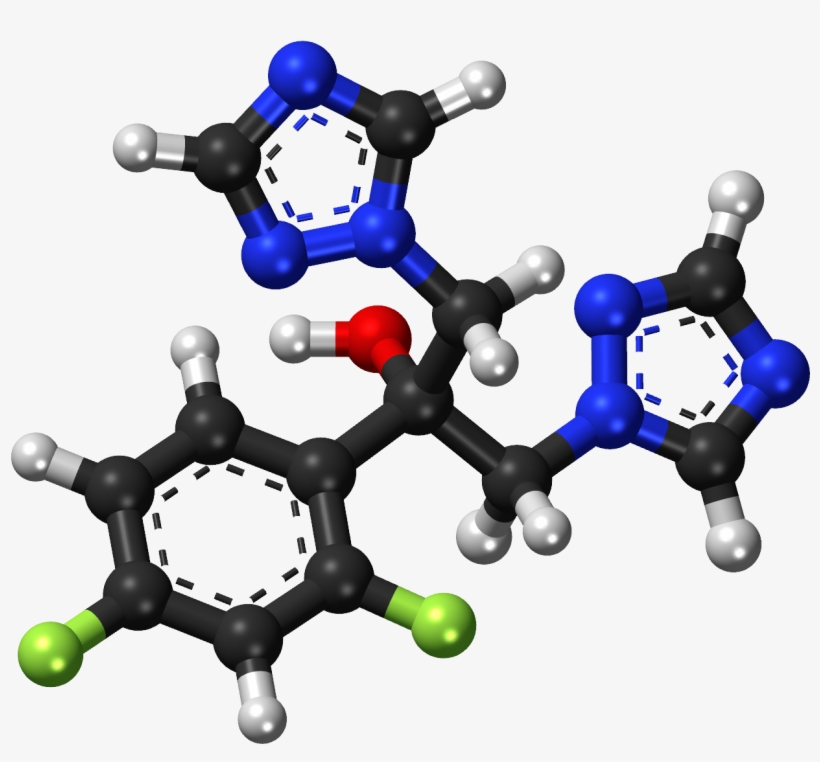 Fluconazole Ball And Stick Model - Methyl Violet 6b, transparent png download