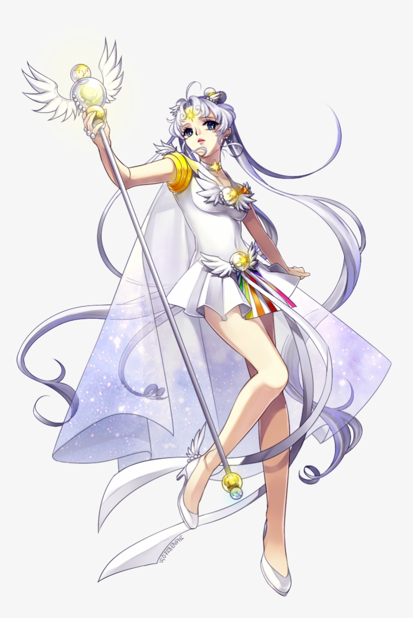 Pretty Guardian In A Sailor Suit - Eternal Sailor Moon And Sailor Cosmos, transparent png download