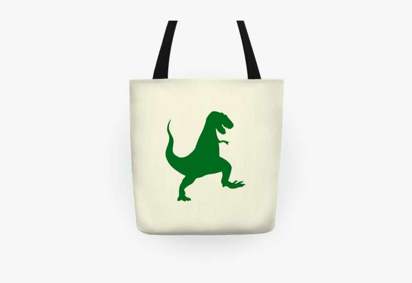 Green T-rex Tote - Silhouette T Rex Clipart, transparent png download