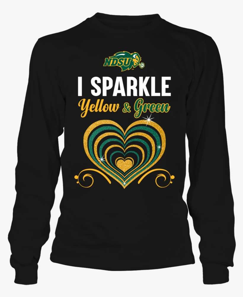 I Sparkle Yellow Green North Dakota State Bison Shirt - Never Underestimate A Woman Who Watches Game, transparent png download