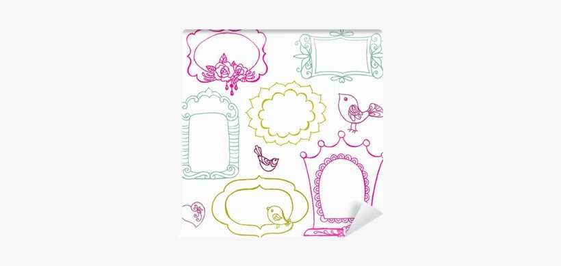Sweet Doodle Frames With Birds And Flower Elements - Flower, transparent png download
