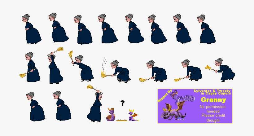 Granny - Sylvester And Tweety In Cagey Capers, transparent png download